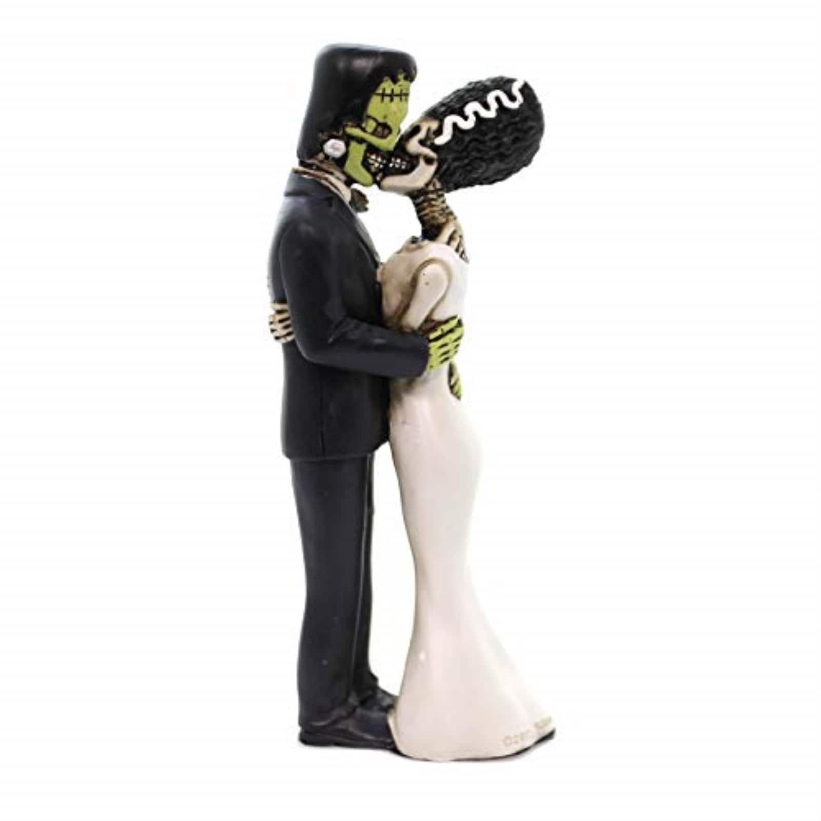 Pacific Trading - Frankenstein and Bride Kissing Figurine Day of the Dead Halloween Decoration