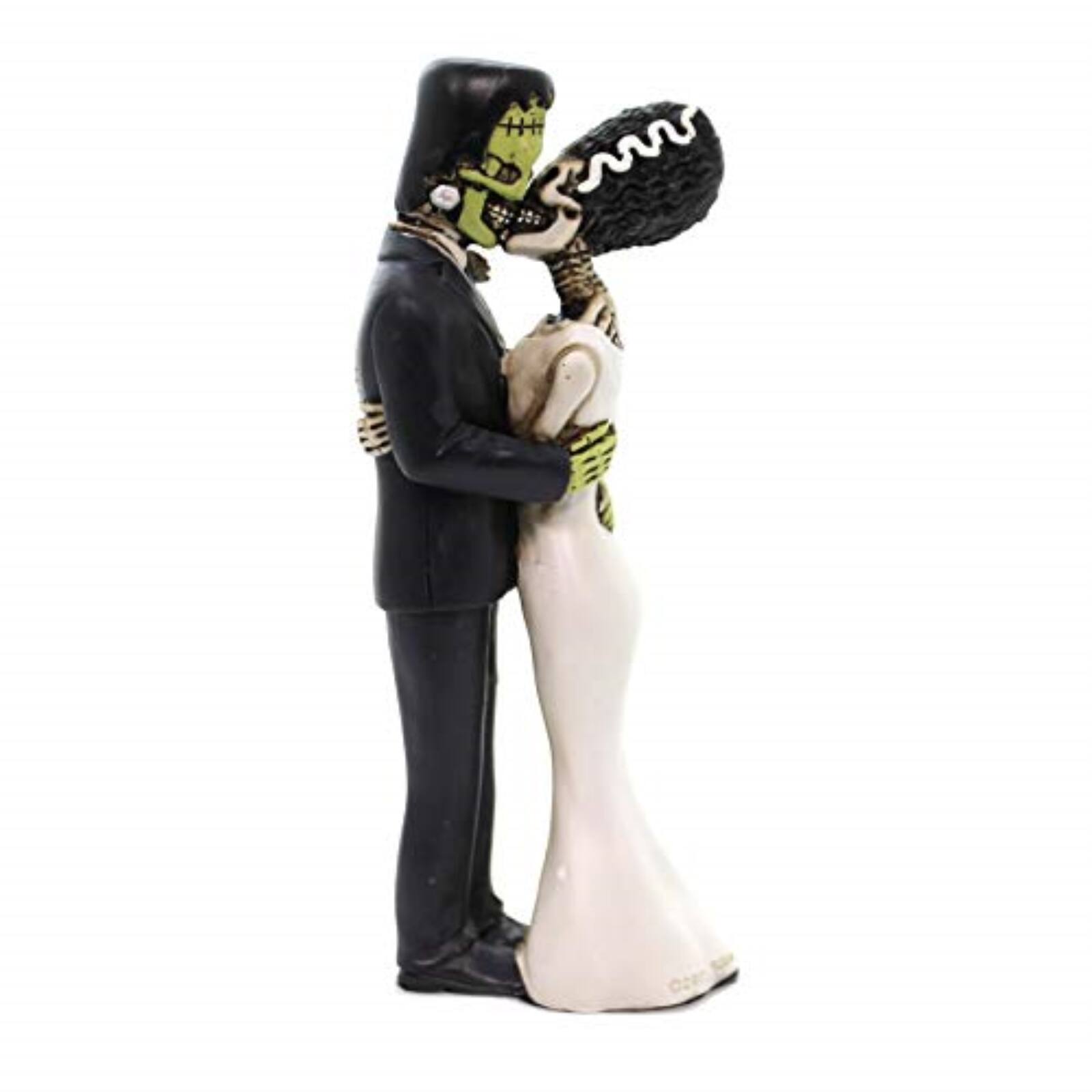 Frankenstein and Bride Kissing Figurine Day of the Dead Halloween Decoration