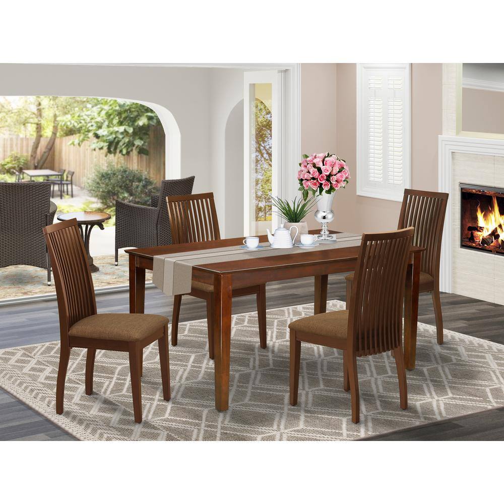 Left. East West Furniture - Dining Room Set Mahogany - Brown.