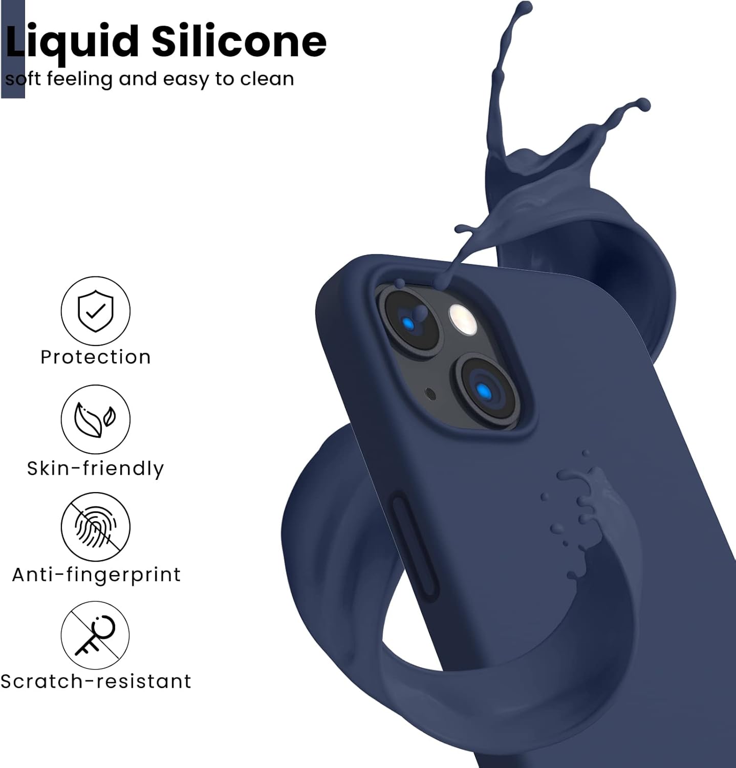 Liquid Silicone, soft feeling and easy to clean, Protection, Skin-friendly, Anti-fingerprint, Scratch-resistant