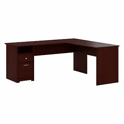 Front. Bush Furniture - 72"W L Shaped Computer Desk with Drawers(CAB051HVC) - Harvest Cherry.
