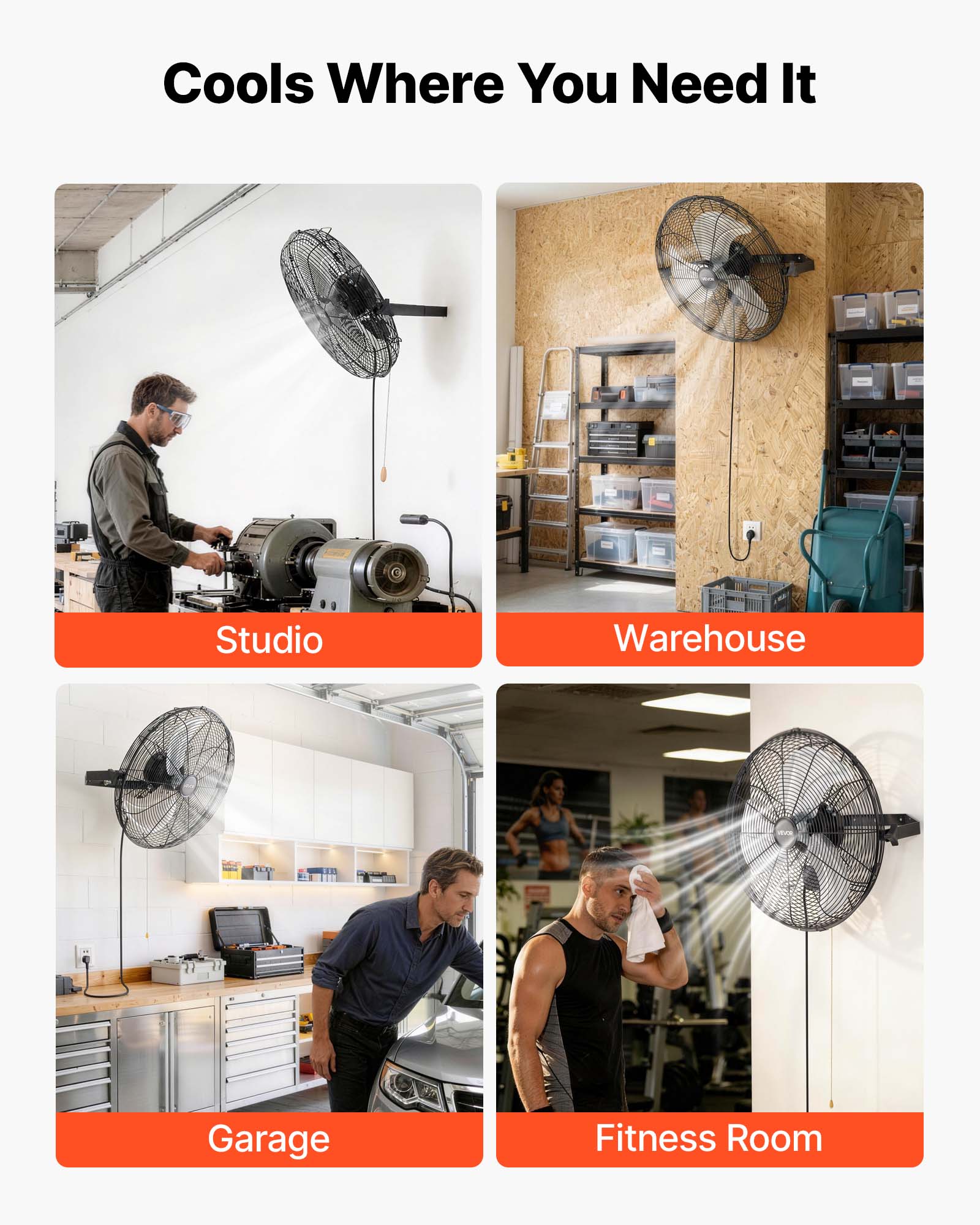 Cools Where You Need It

Studio  
Warehouse  
Garage  
Fitness Room