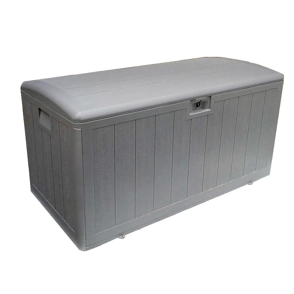 Plastic Development Group - 105-Gallon Resin Outdoor Storage Patio Deck Box, Gray - Driftwood