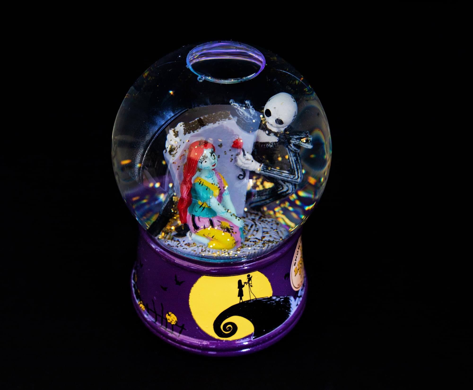 Alt View 1. Disney - Disney Nightmare Before Christmas Jack & Sally Light-Up Snow Globe | 6 Inches - Purple.