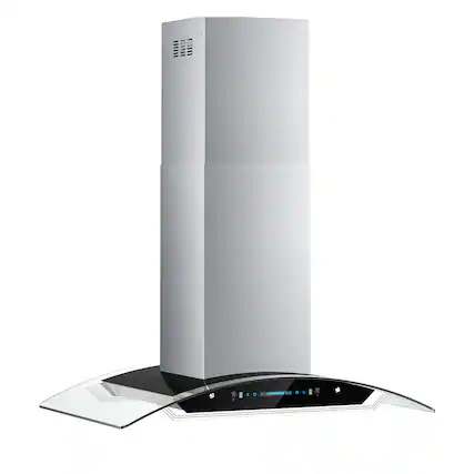 Front. ZJKLA - ZJKLA - 36 inches - Externally Vented - Island Range Hood - Stainless Steel - Stainless steel.