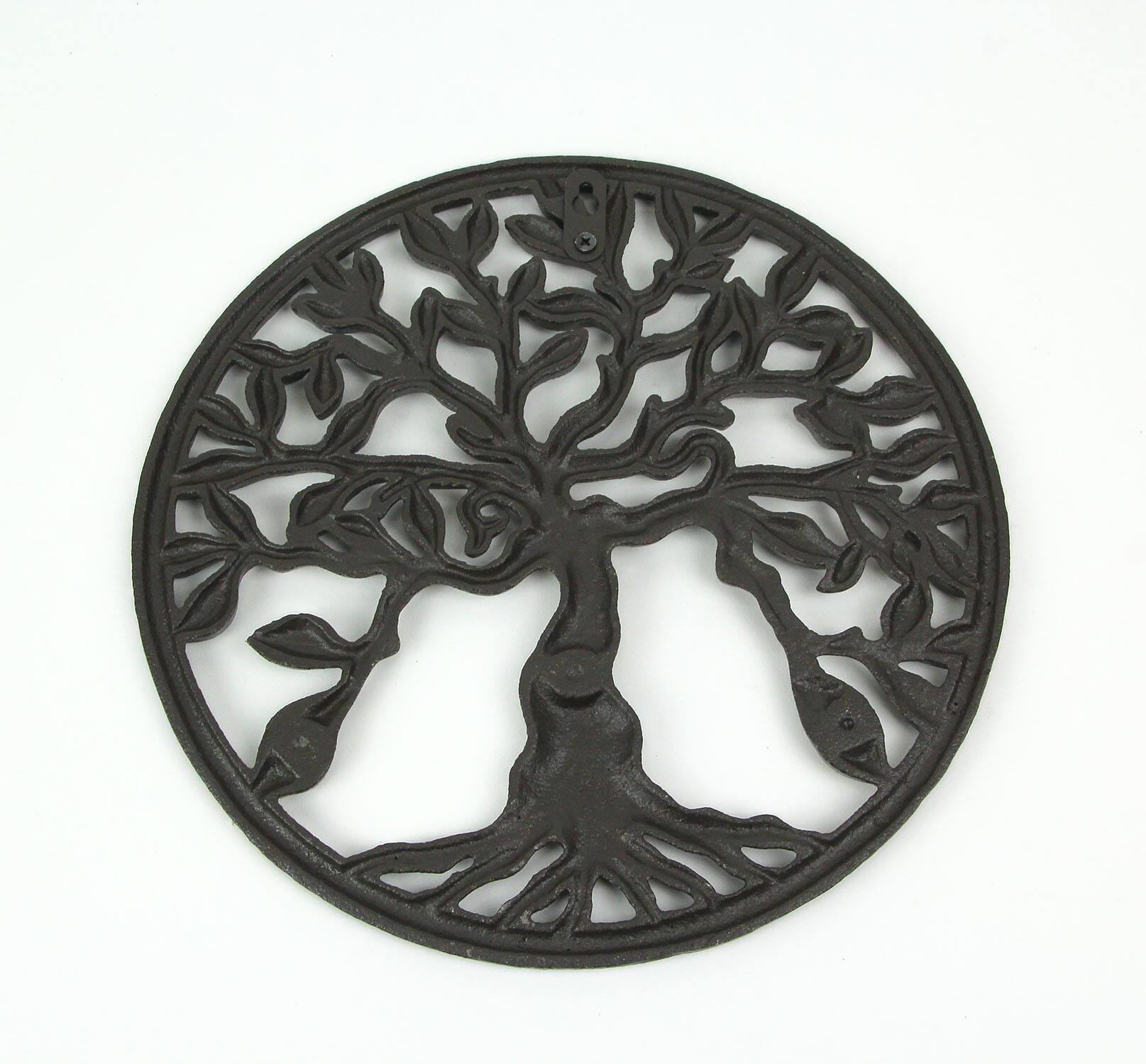 Alt View 4. Zeckos - Bronze Finished Cast Iron Tree Of Life Wall Hanging 11.75 Inches In Diameter - Bronze.