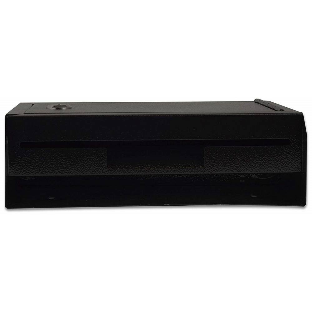 Left. AdirOffice - Safe Steel Wall-Mount Drop Box with Key Lock - Black.