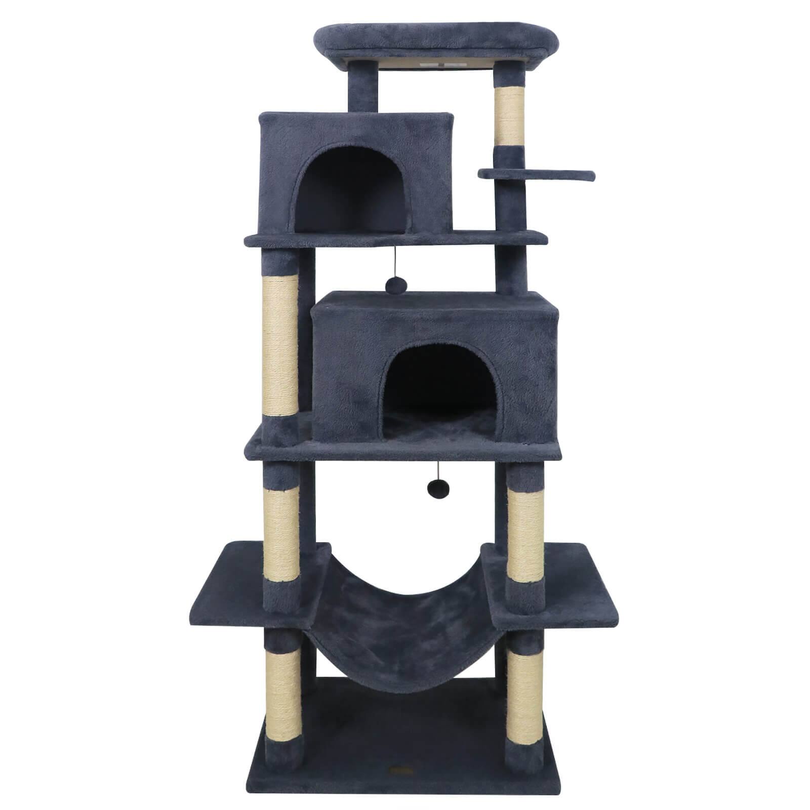 Costway 70 quot Large Cat Tree for Indoor Cats with Plush Top Perch Dual