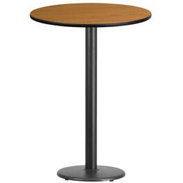 Flash Furniture - Stiles 30'' Round Laminate Table Top with 18'' Round Bar Height Table Base - Natural