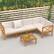 Alt View 1. Costway - 6 PCS Acacia Wood Patio Furniture Set with Cushions and Coffee Table for Garden - Off White,Natural.