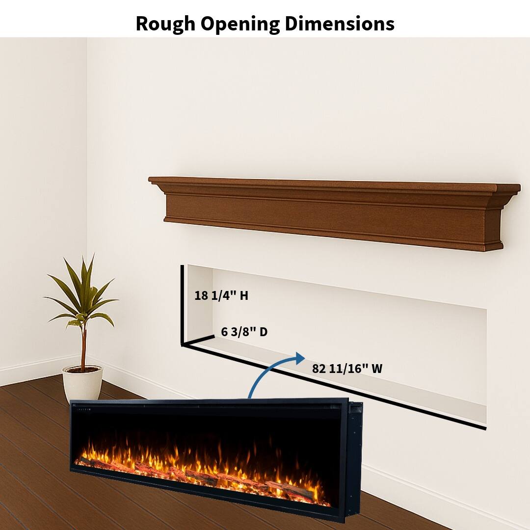 Rough Opening Dimensions: 18 1/4" H, 6 3/8" D, 82 11/16" W
