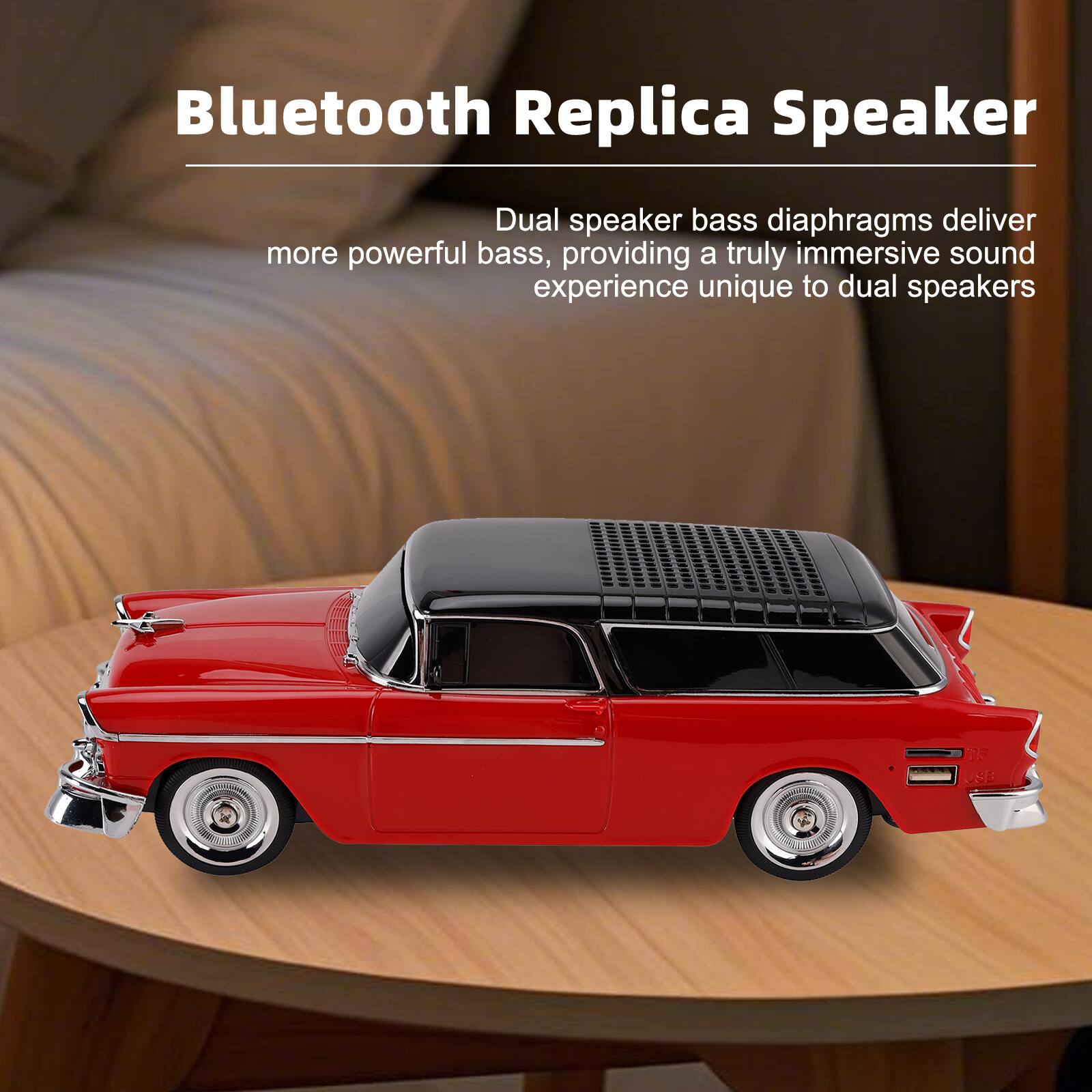 Bluetooth Replica Speaker

Dual speaker bass diaphragms deliver more powerful bass, providing a truly immersive sound experience unique to dual speakers