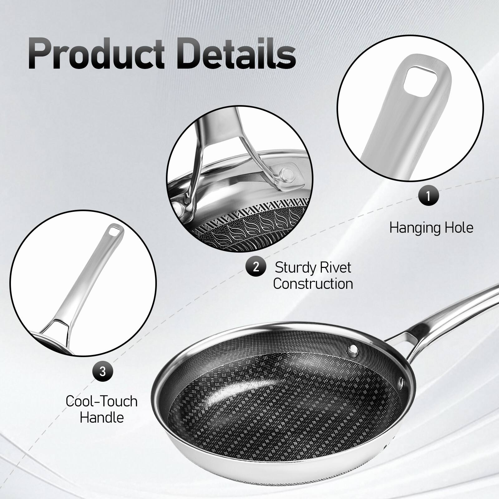 Product Details

1. Hanging Hole
2. Sturdy Rivet Construction
3. Cool-Touch Handle