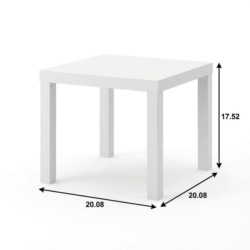 FurniFact - 2-Piece Square Coffee and Side Table Set with Minimalist Design - White price history on PriceWatchPro