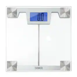 Conair - Thinner Digital Glass Weight Scale in Silver - Clear