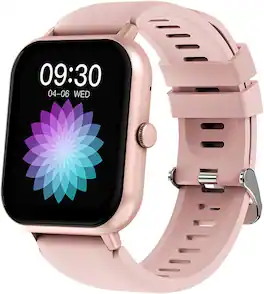 HONGGE - Smart Fitness Watch with Bluetooth Calling Large Display Health Monitoring and Long Battery Life - Pink - (2025)
