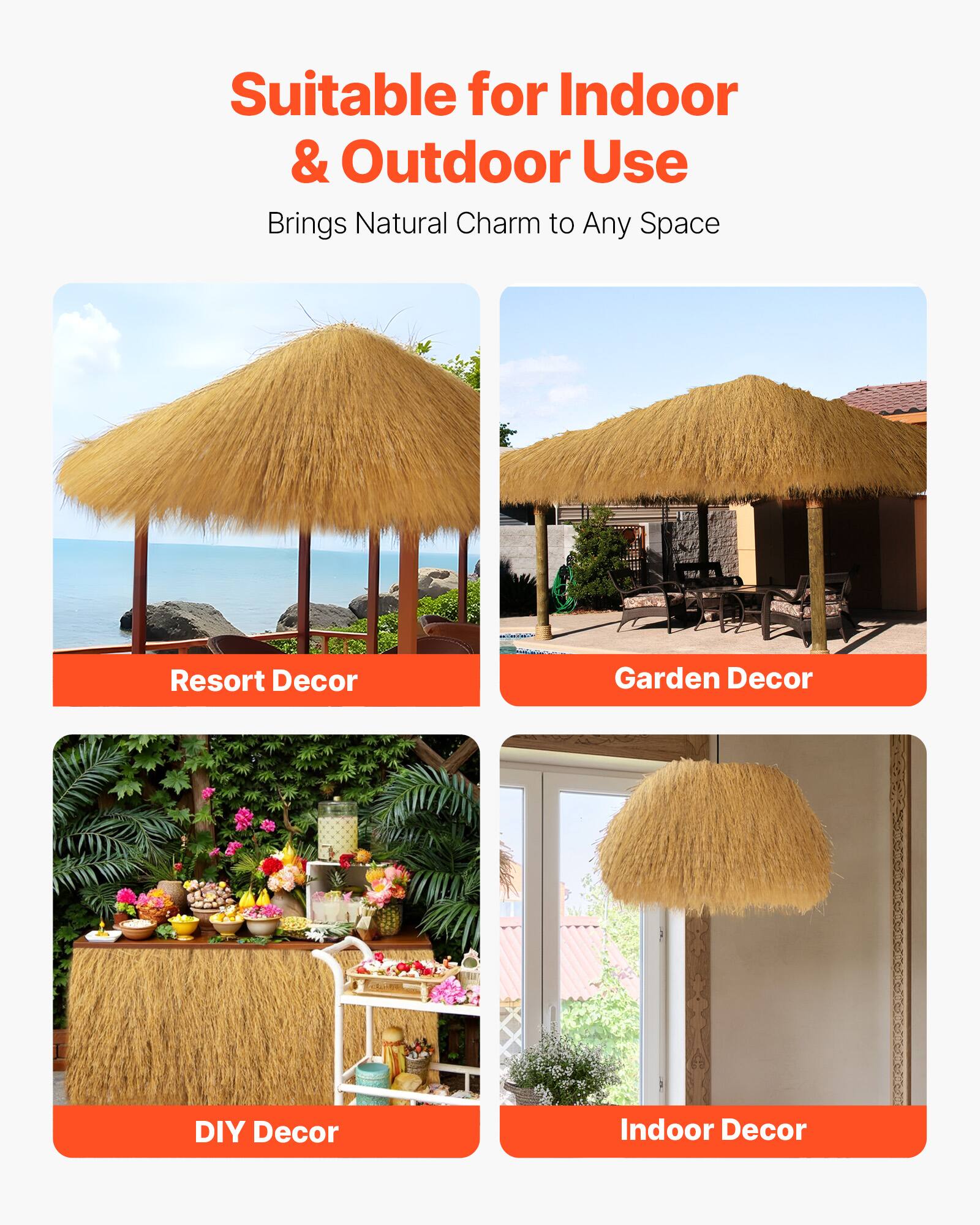 Suitable for Indoor & Outdoor Use  
Brings Natural Charm to Any Space  

Resort Decor  
Garden Decor  
DIY Decor  
Indoor Decor