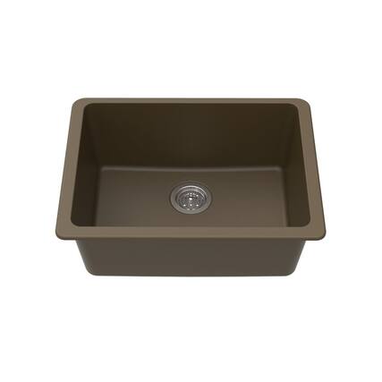 Front. Winpro - Winpro Undermount Granite Composite 25 in. L x 18-1/2 in. L x 9-1/2 in. Single Bowl Kitchen Sink in Mocha - Mocha.