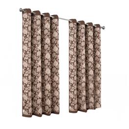 Olivia Gray - 100% Polyester 190 GSM Eloise Reversible Blackout Grommet Curtain Panel 54" x 84" - Mocha