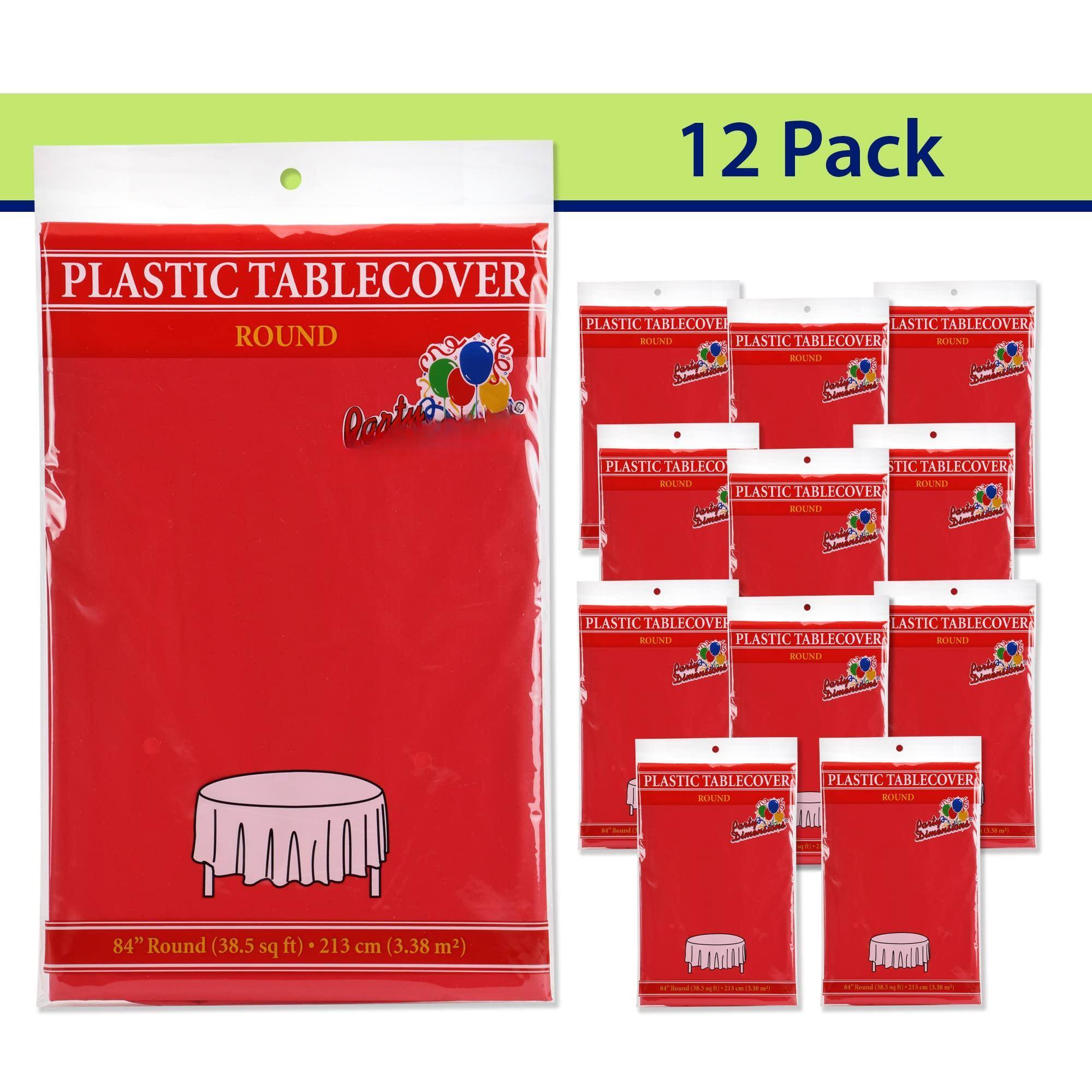 12 Pack  
PLASTIC TABLECOVER  
ROUND  
84" Round (38.5 sq ft) - 213 cm (3.38 m²)