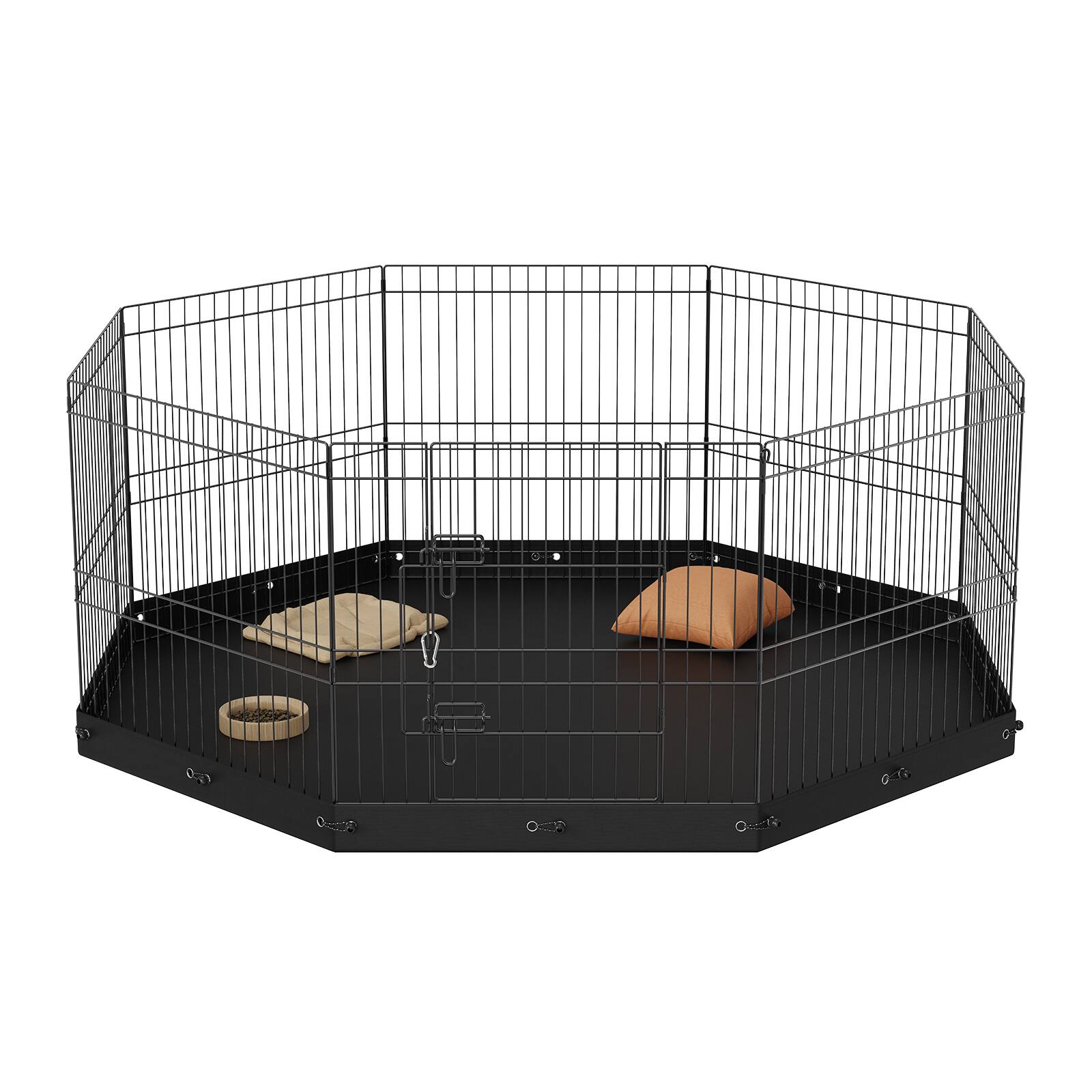 Alt View 5. VEVOR - Dog Playpen, 8 Panels Foldable Metal Dog Exercise Pen with Bottom Pad, 24" H Pet Fence Puppy Crate Kennel.