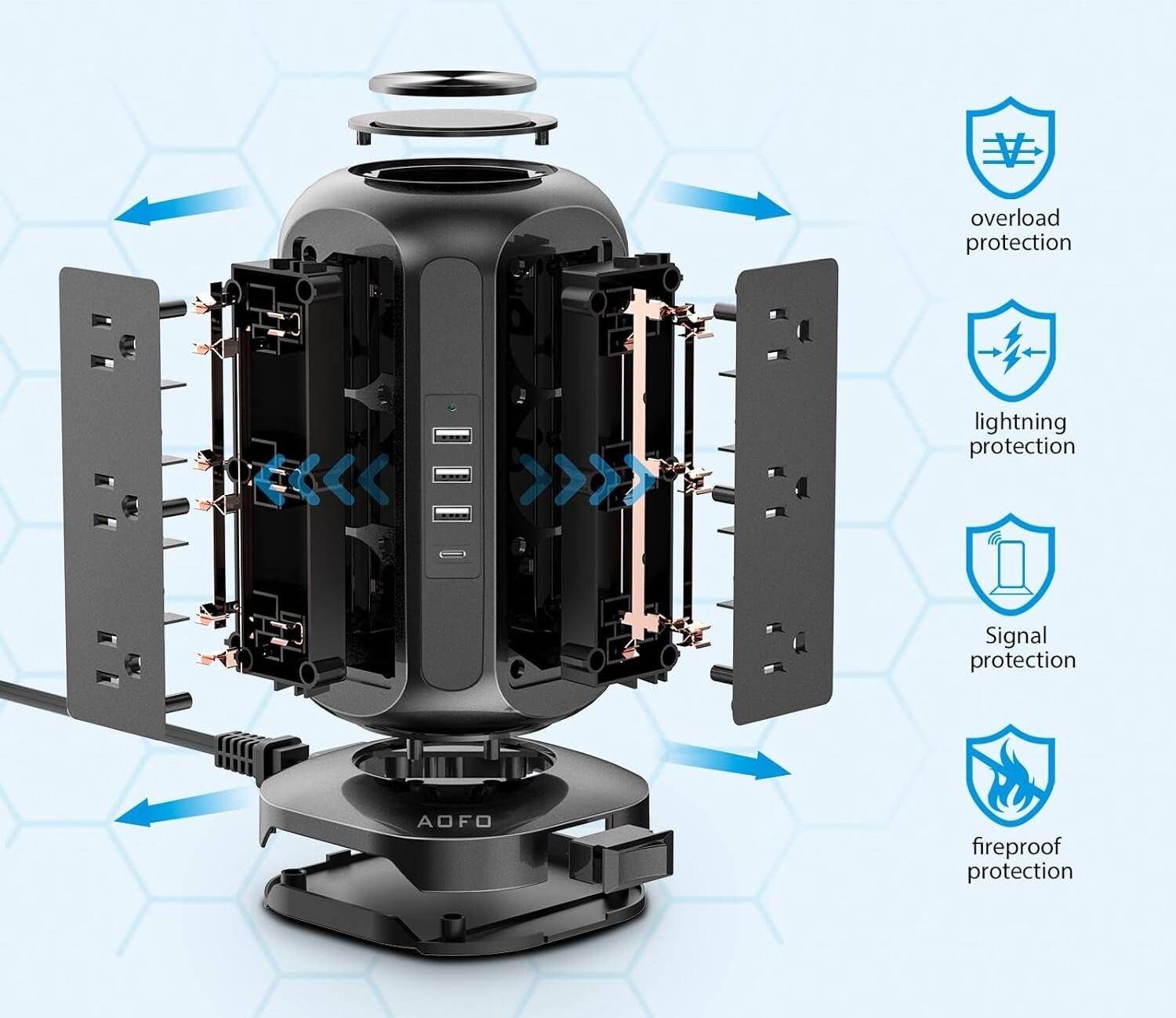 overload protection  
lightning protection  
signal protection  
fireproof protection