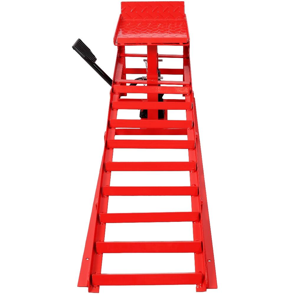 Alt View 2. Ropilly - Ropilly 5 Ton Hydraulic Car Ramps with Pedal Heavy Duty Steel Auto Repair Lift 10000 lbs Truck Service Ramps 2 Pack Red.