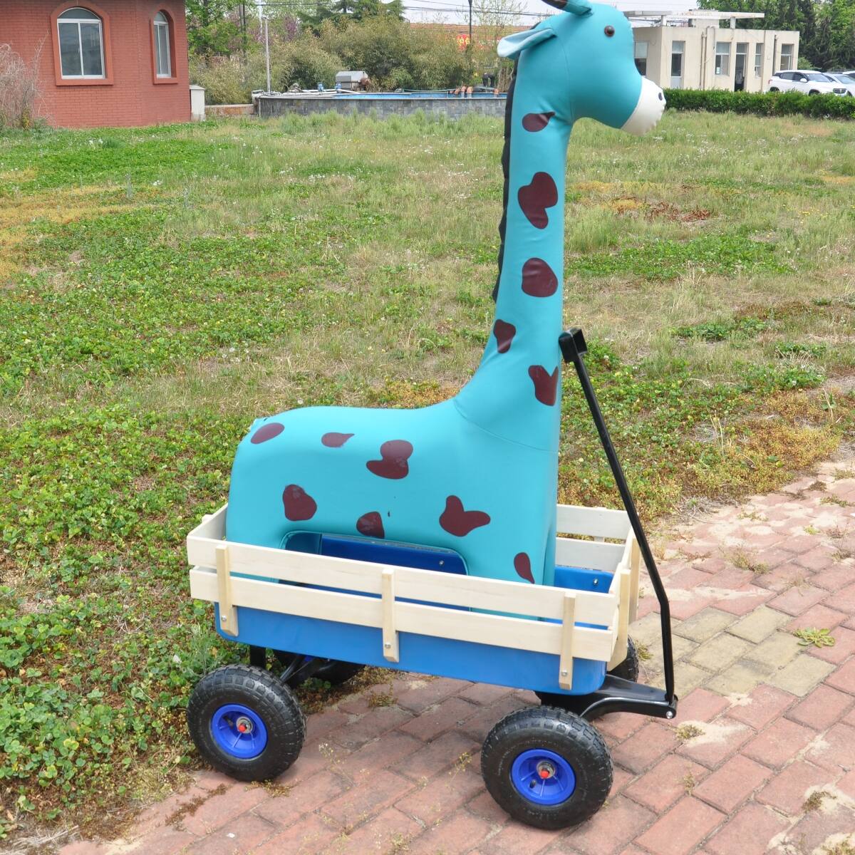 Alt View 6. Loheer - Loheer All Terrain Steel Garden Cart with Pneumatic Tires and Removable Wooden Sides.