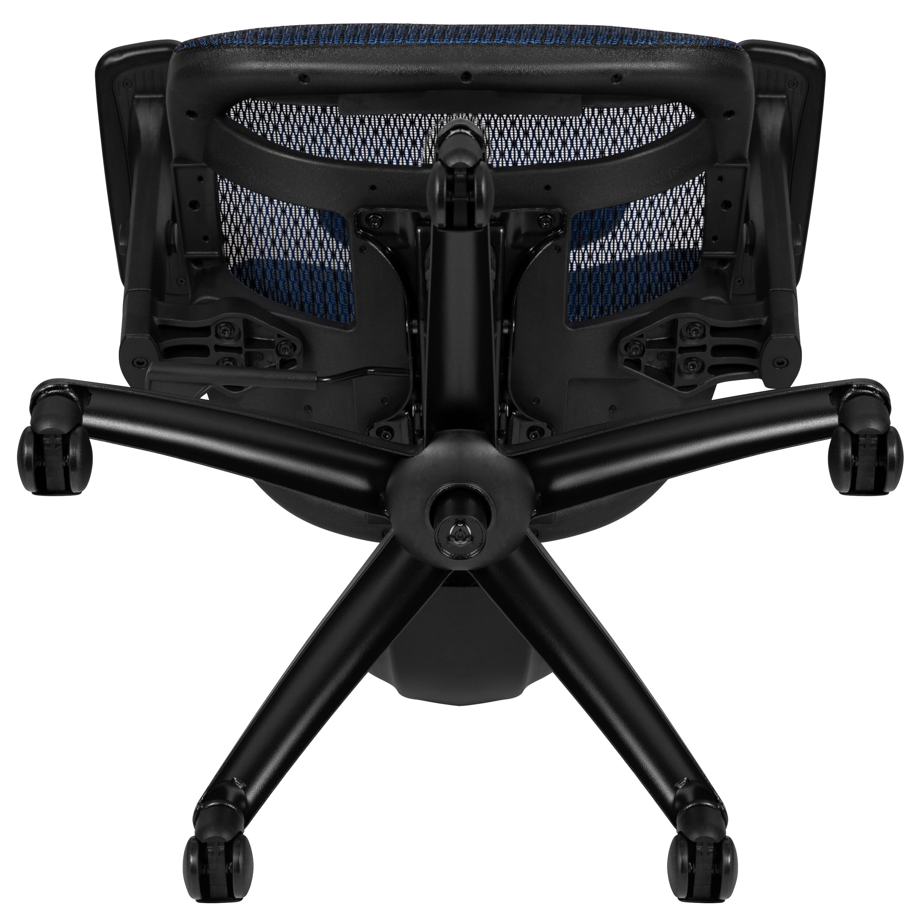 Alt View 9. Emma + Oliver - Ergonomic Mesh Office Chair-Synchro-Tilt, Headrest, Adjustable Pivot Arms - Blue.