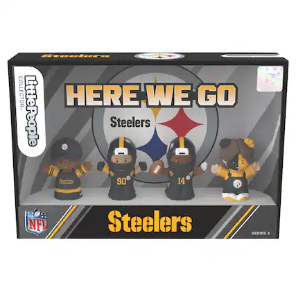 LittlePeople COLLECTOR. HERE WE GO Steelers 2 I 6 a Steelers 90 14 NFL NFL Steelers SERIES 2