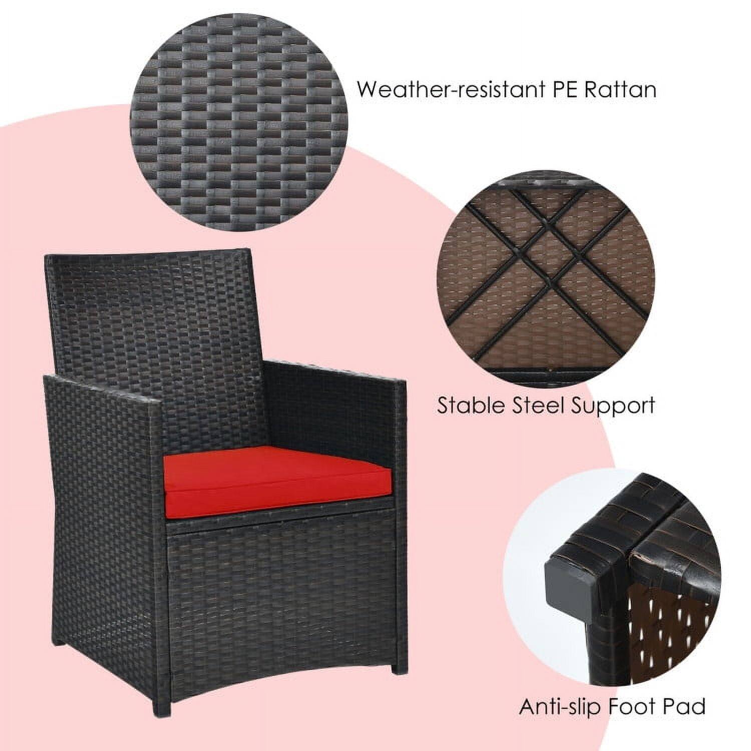 Weather-resistant PE Rattan  
Stable Steel Support  
Anti-slip Foot Pad