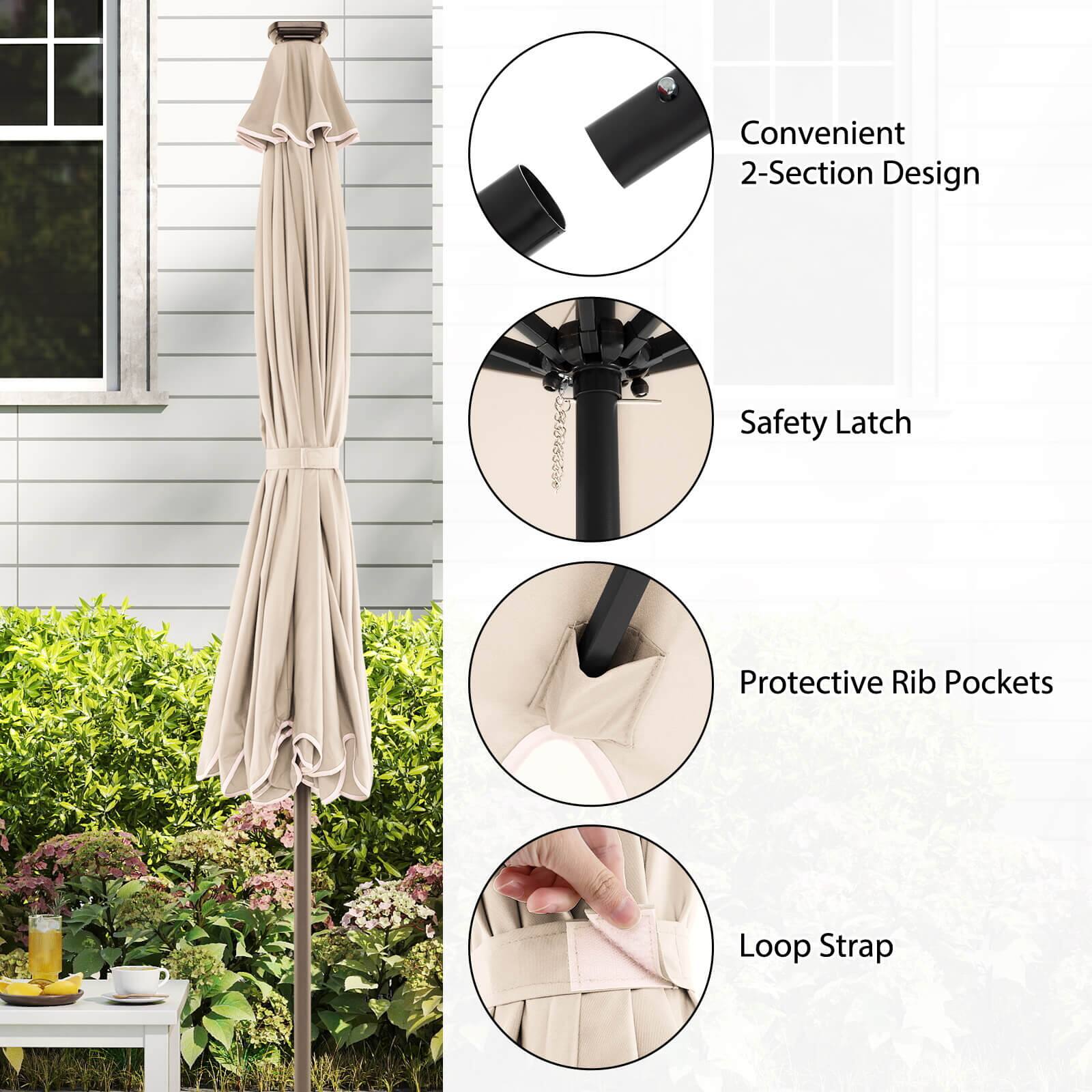 Convenient 2-Section Design  
Safety Latch  
Protective Rib Pockets  
Loop Strap