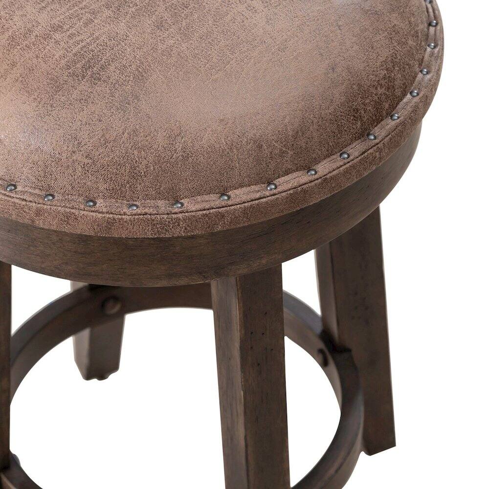 Alt View 1. Liberty Furniture Industries - Paradise Valley Upholstered Console Stool 25" Height - Saddle Brown Oak Wood - Saddle Brown.