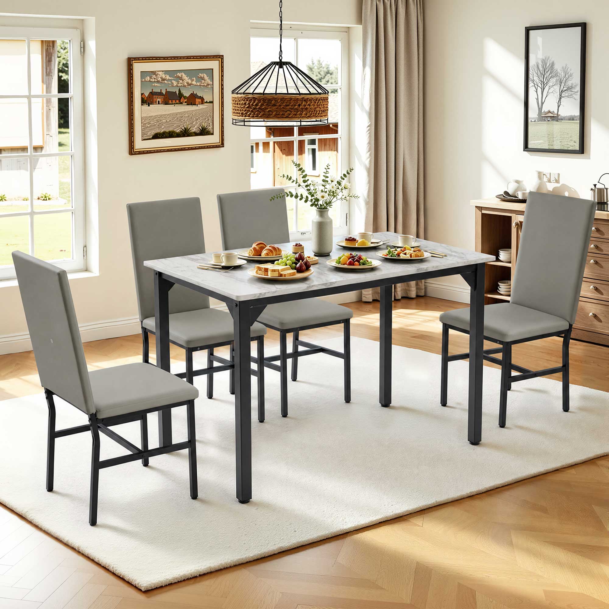 Gray Chair+White Tabletop