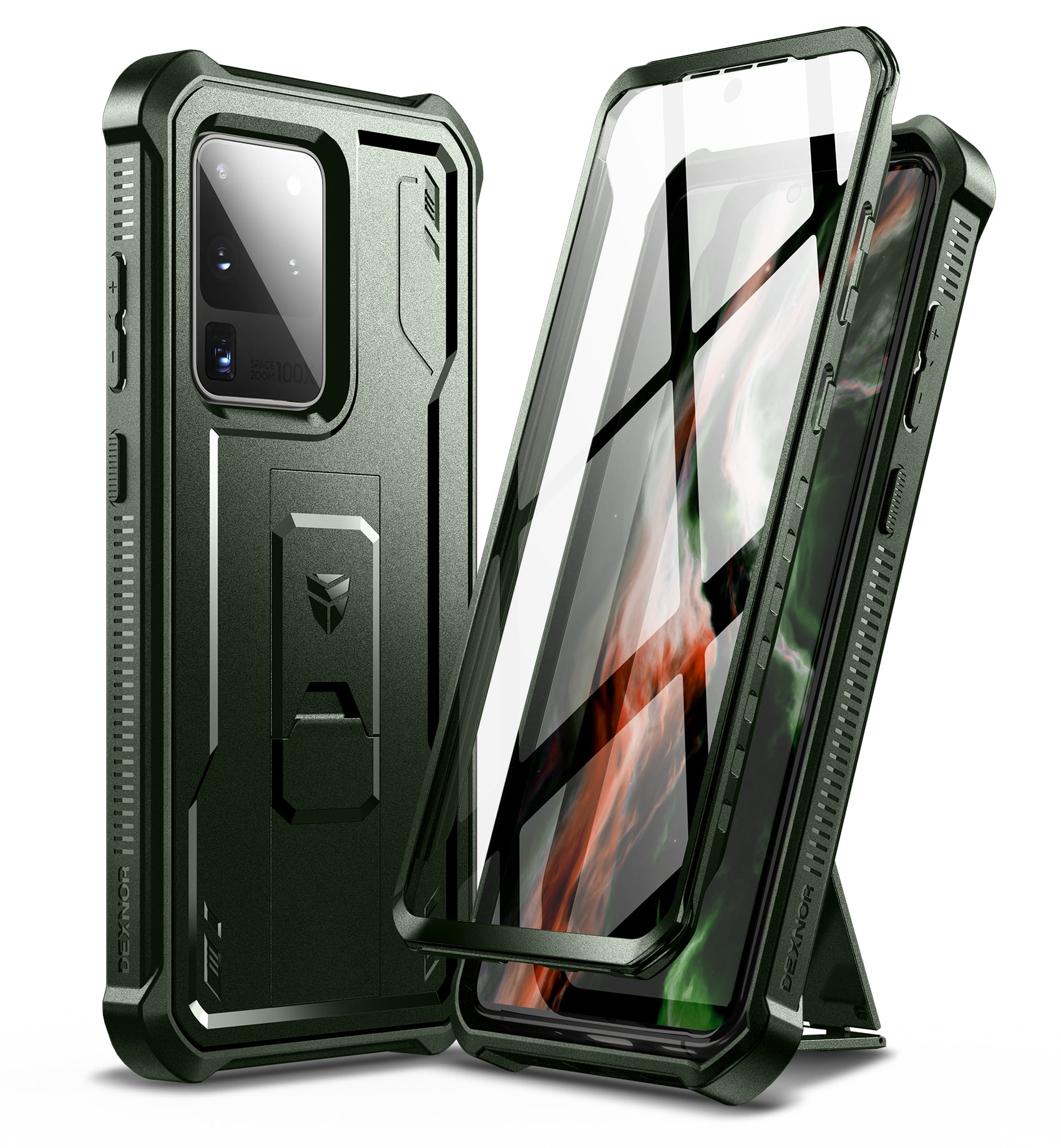 Dexnor - Full Body Case for Samsung Galaxy S20 Ultra/6.9 inches Heavy Duty Military Grade Protection Shockproof Protective Cover - Army Green