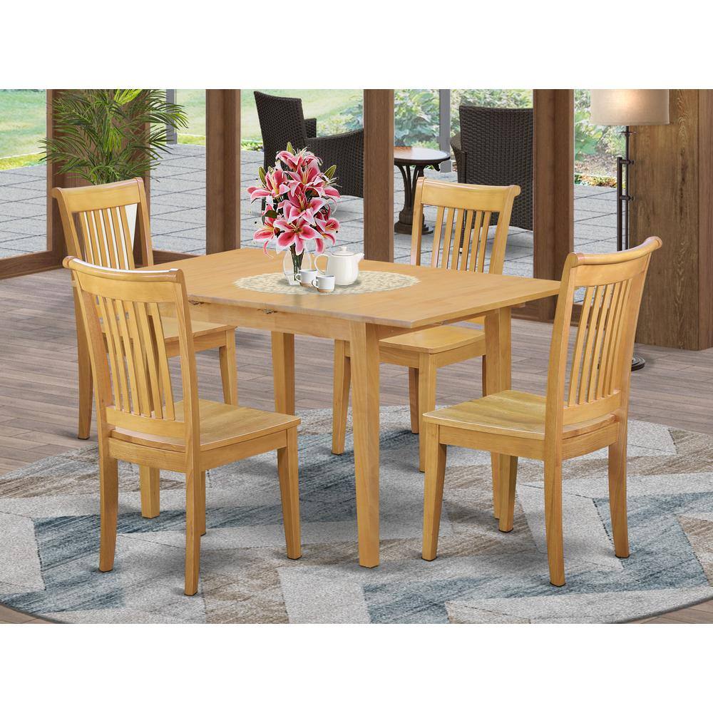 Left. East West Furniture - Dining Room Set Oak - Brown.
