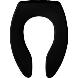 BEMIS - Elongated Open Front Less Cover Commercial Plastic Toilet Seat - Black