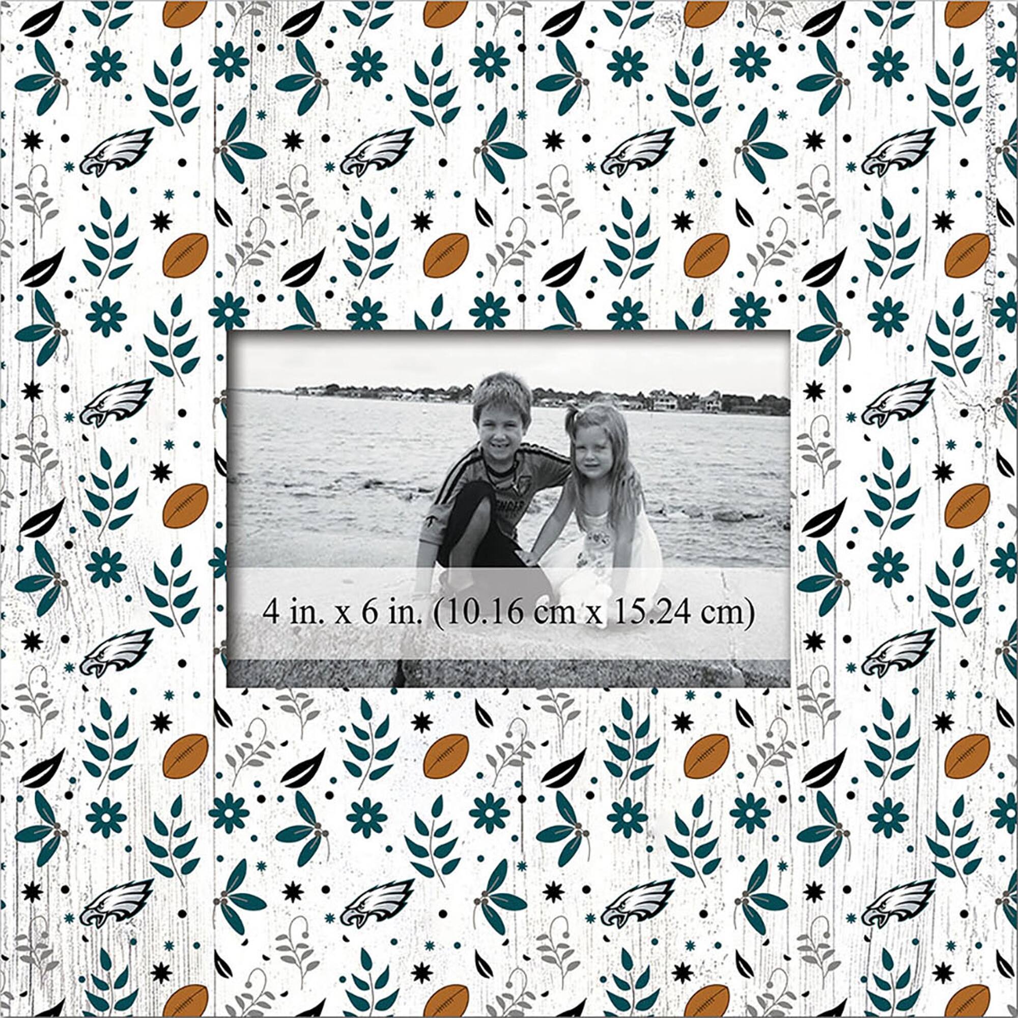 Philadelphia Eagles 10'' x 10'' Floral Pattern Frame