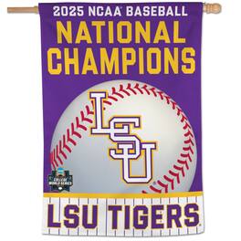 WinCraft - LSU Tigers 2025 NCAA Baseball Men's College World Series Champions 28" x 40" One-Sided Vertical Banner - Multicolor