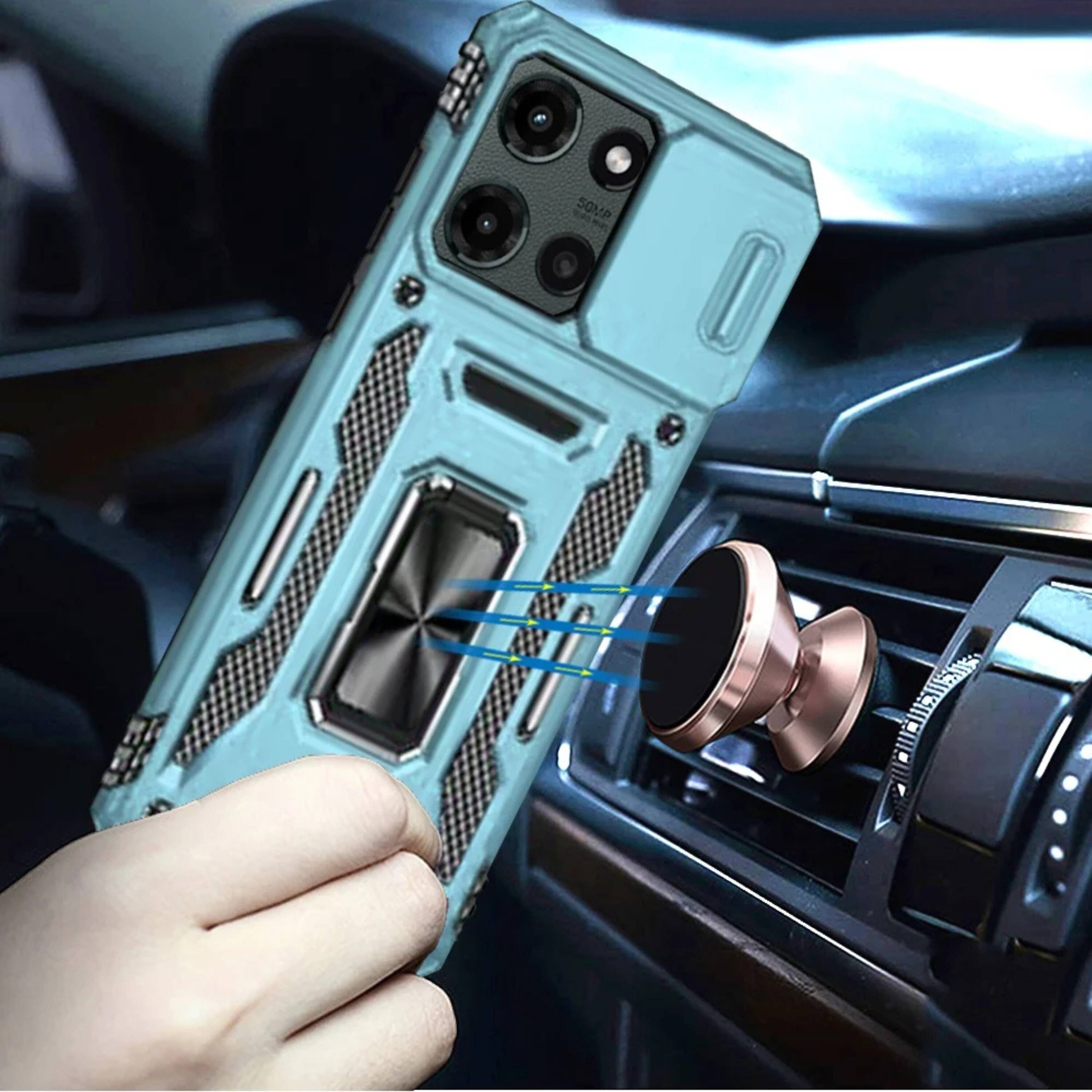 Angle. Kitcheniva - Shockproof Ring Stand Case For Moto G Stylus 2025 2026 With Sliding Camera Lens Cover Light Blue - Light Blue.