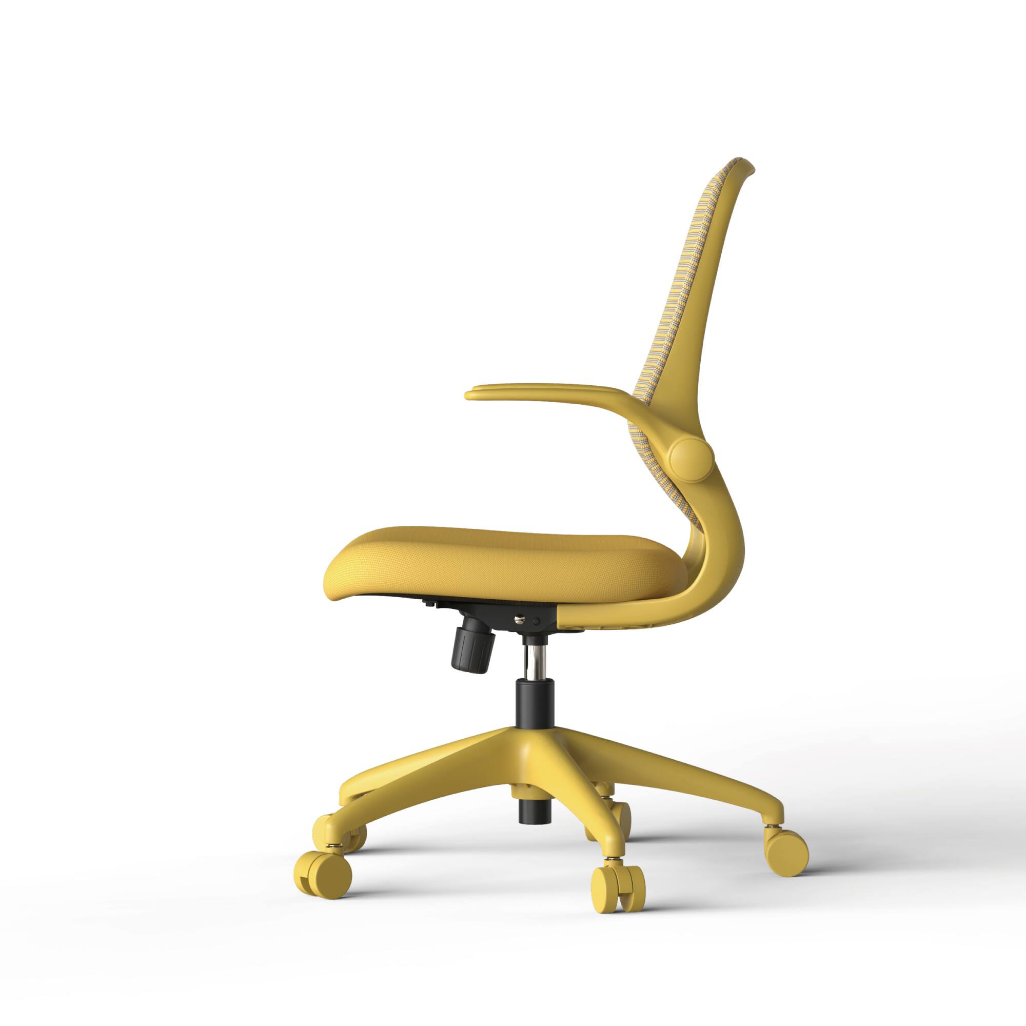 Alt View 7. Forest'nSky - Modern Ergonomic Office Chair – BIFMA Certified, 3D Flipping Arms, Fabric High-Back Executive Desk Chair,Yellow - Yellow.