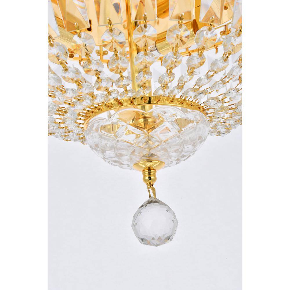 Alt View 4. Elegant Lighting - Tranquil 4 light Gold Flush Mount Clear Royal Cut Crystal - Gold.