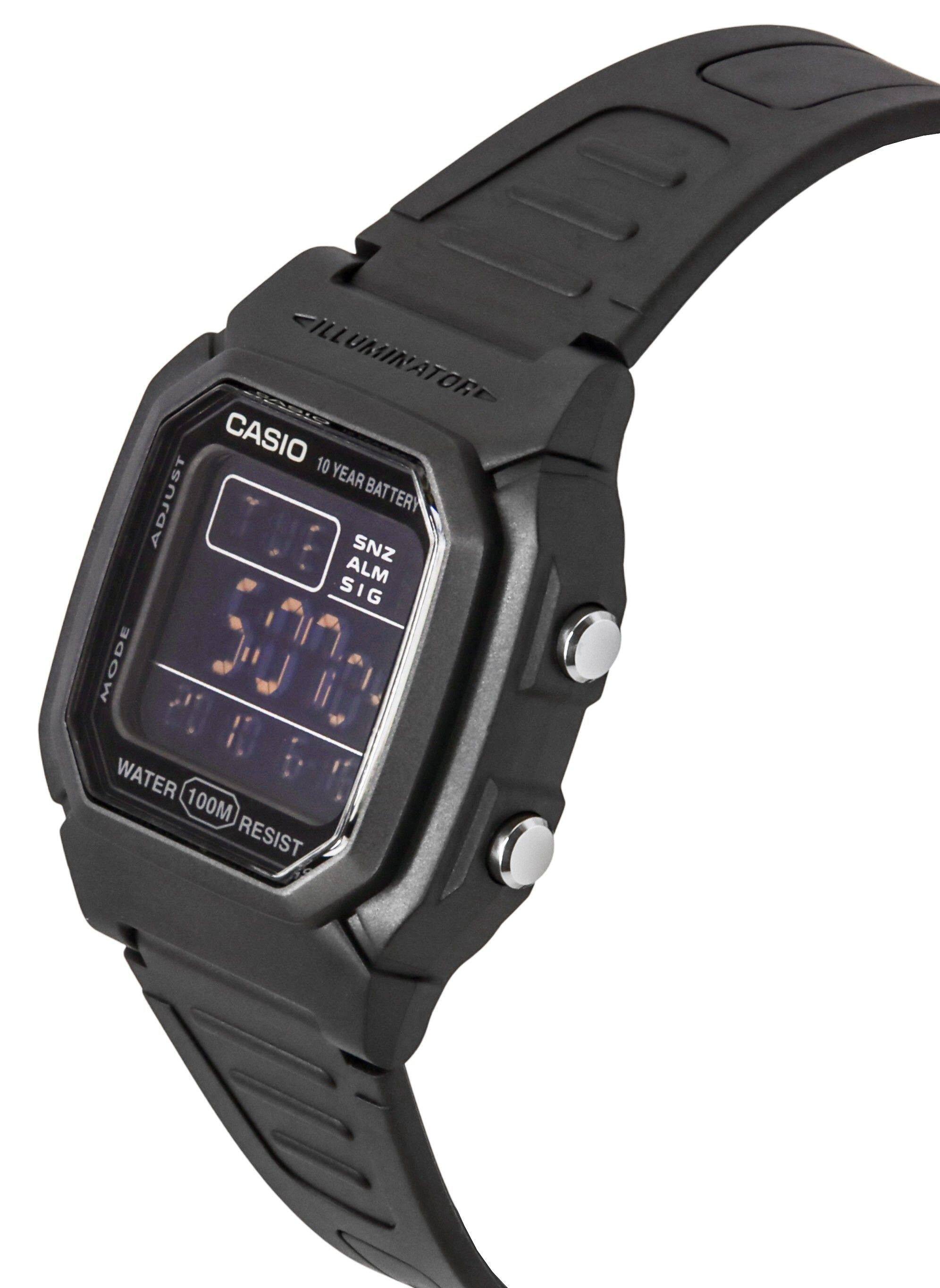 ILLUMINATOR  
CASIO  
10 YEAR BATTERY  
SNZ ALM SIG  
WATER 100M RESIST