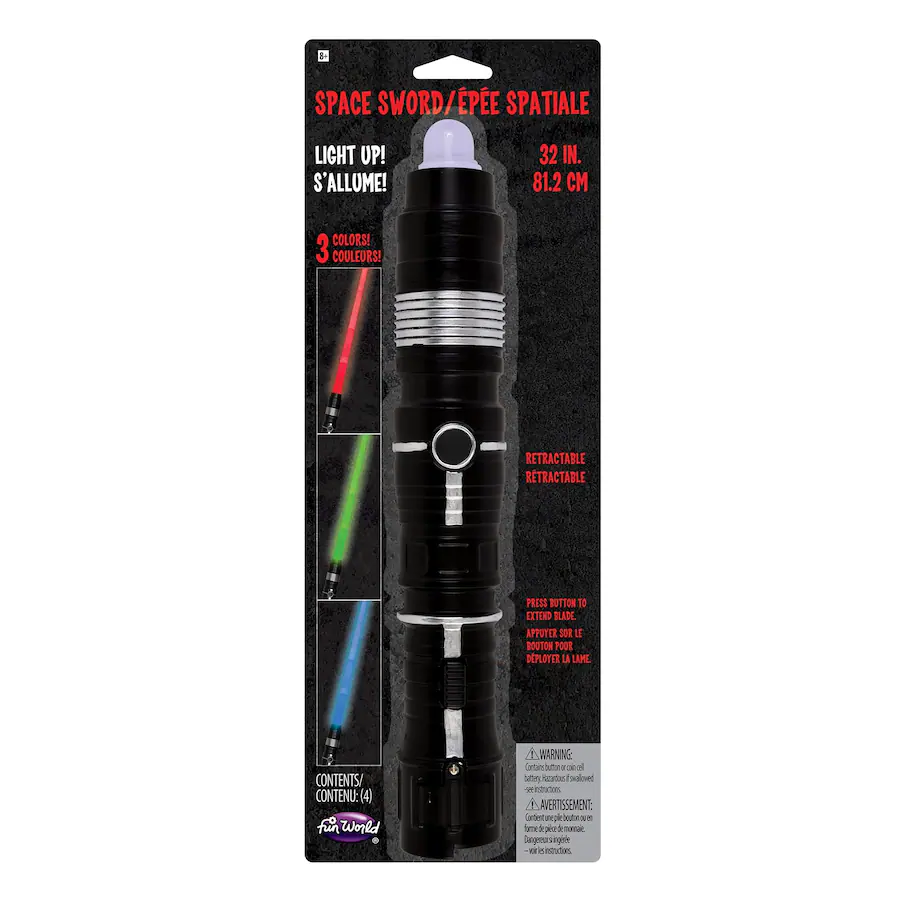 Funworld Light Up 28 Inch Retractable Space Sword Costume Accessory