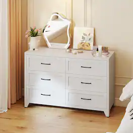 Boyel Living - 6-Drawer Metal Dresser with Smooth-Glide Storage - White
