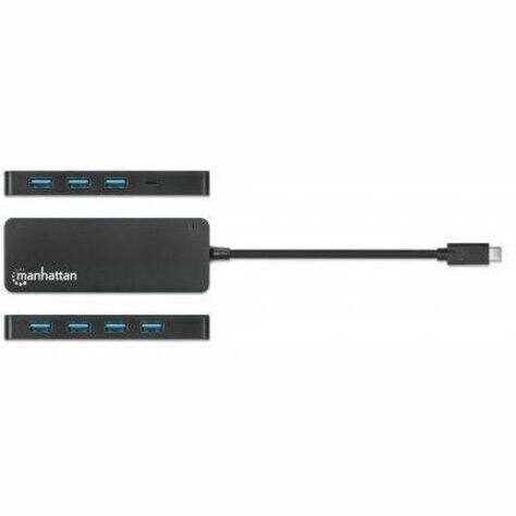 Alt View 2. Manhattan - USB-C Dock/Hub, Ports (x7): USB-A (x7), 5 Gbps (USB 3.2 Gen1 aka USB 3.0), External Power Supply Not Needed, Universal.