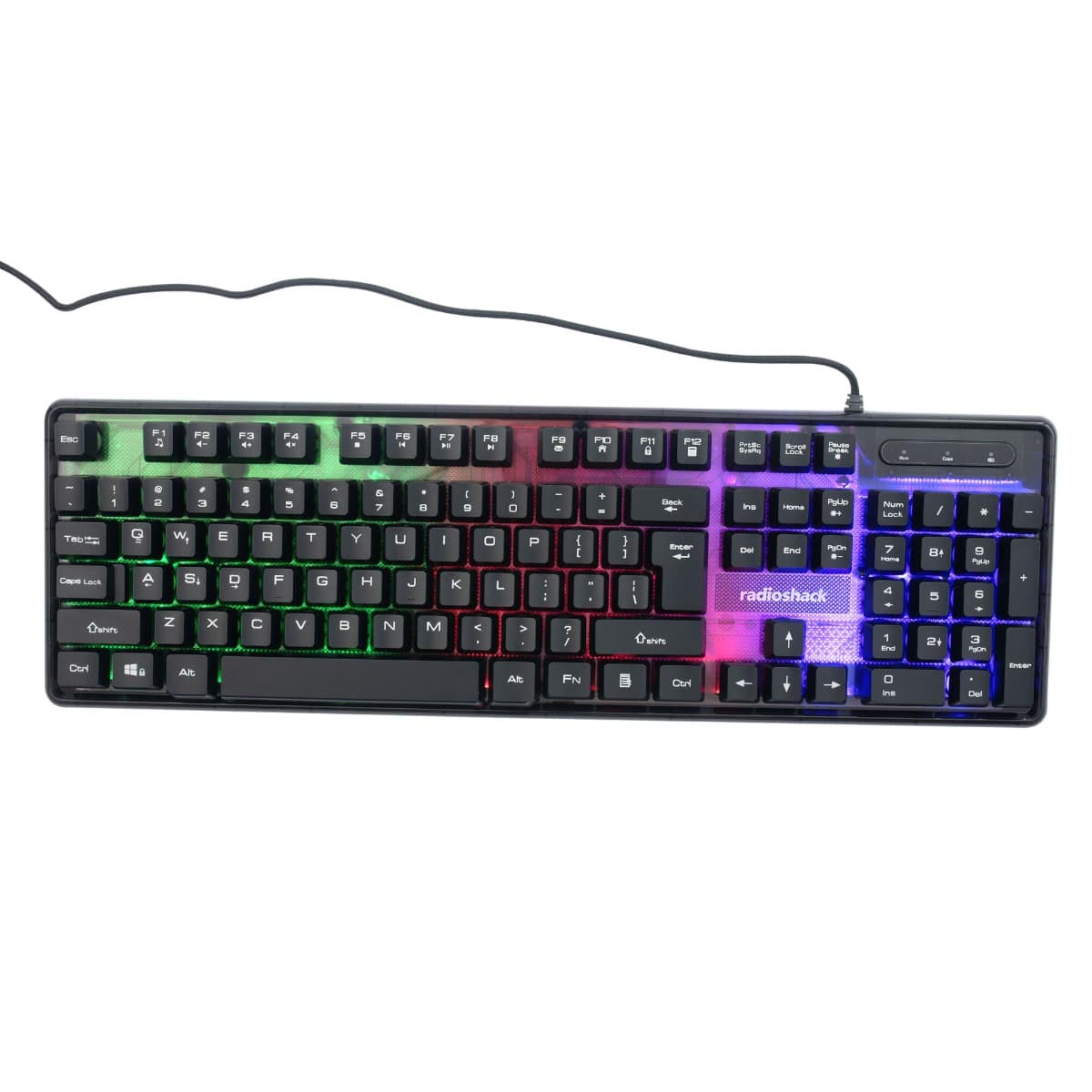 RadioShack - Transparent Gaming Keyboard with Light 5V 2607115 - Black