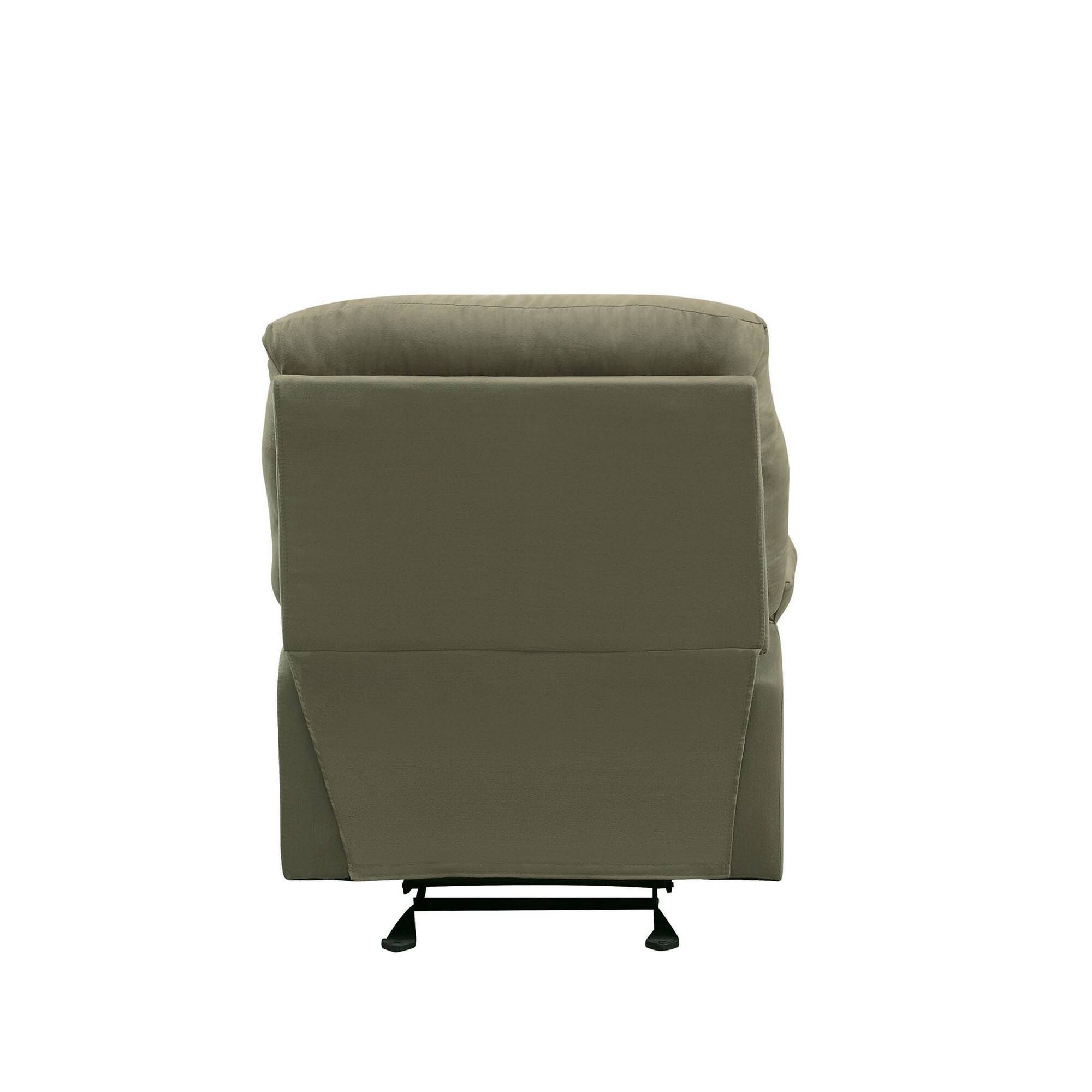 Back. Manhattan Lane - Deby 35 Inch Modern Recliner, Foam Cushioned Seat, Microfiber - Green.