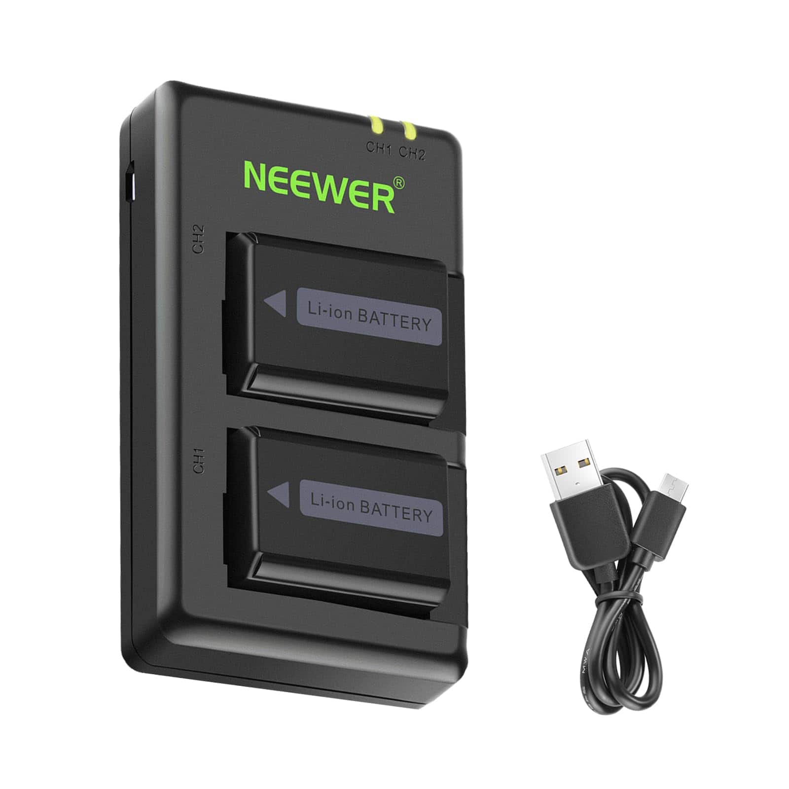 Neewer - NP-FW50 Battery & Charger Set, 2-Pack & Dual USB Charger, for Sony ZV-E10/A7/A6000 Series