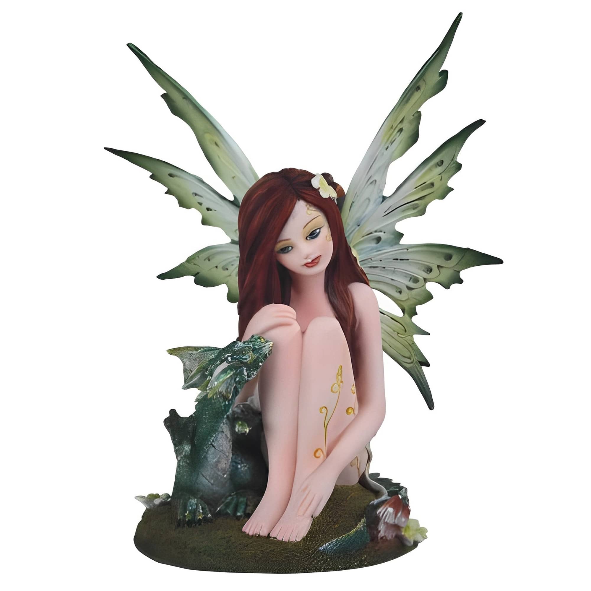 FC Design - 6.5"H Fairy with Baby Dragon Figurine Statue Office/Computer Desk Tabletop Medieval Gaming Home Decor Gift - Multi-Color